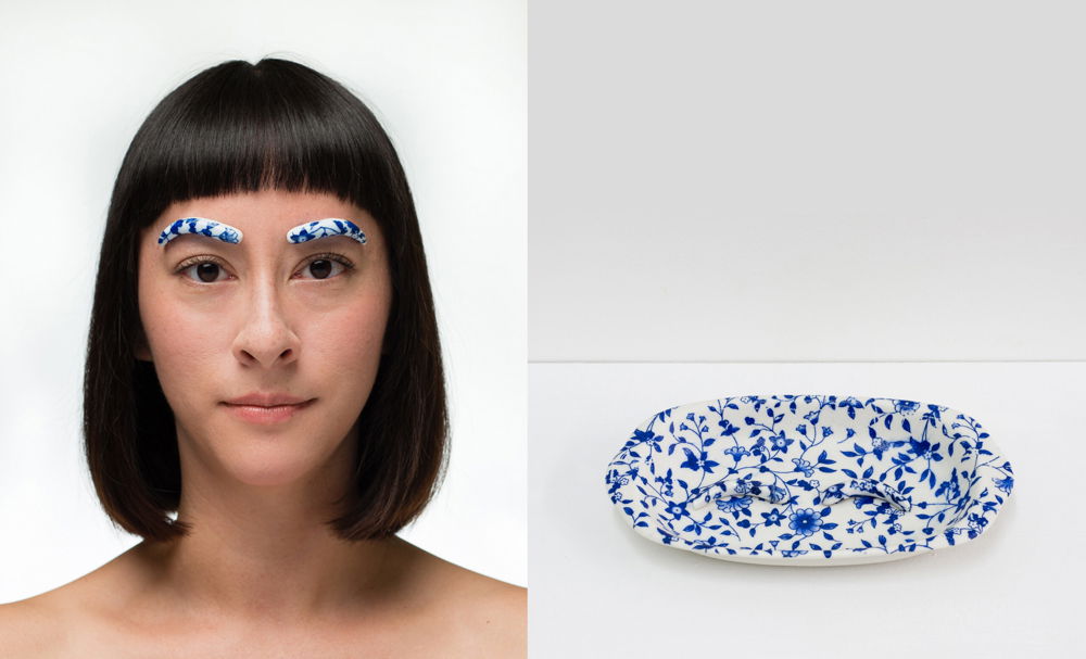 <em>Blue and White: Bold Beauty</em>, 2014. Digital photograph, porcelain, blue and white pattern transfer from Jingdezhen, China, dimensions 8 × 4 × 1.5 inches.