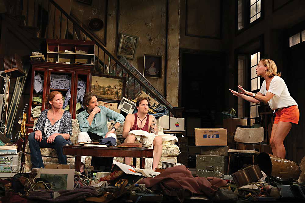 Johanna Day, Michael Laurence, Patch Darragh, and Maddie Corman in <em>Appropriate</em>, 2013. Signature Theatre.