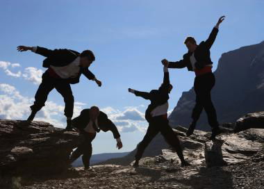 Dancers performing choreography by Trey McIntyre.