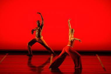 Dancers performing choreography by Bill T. Jones.