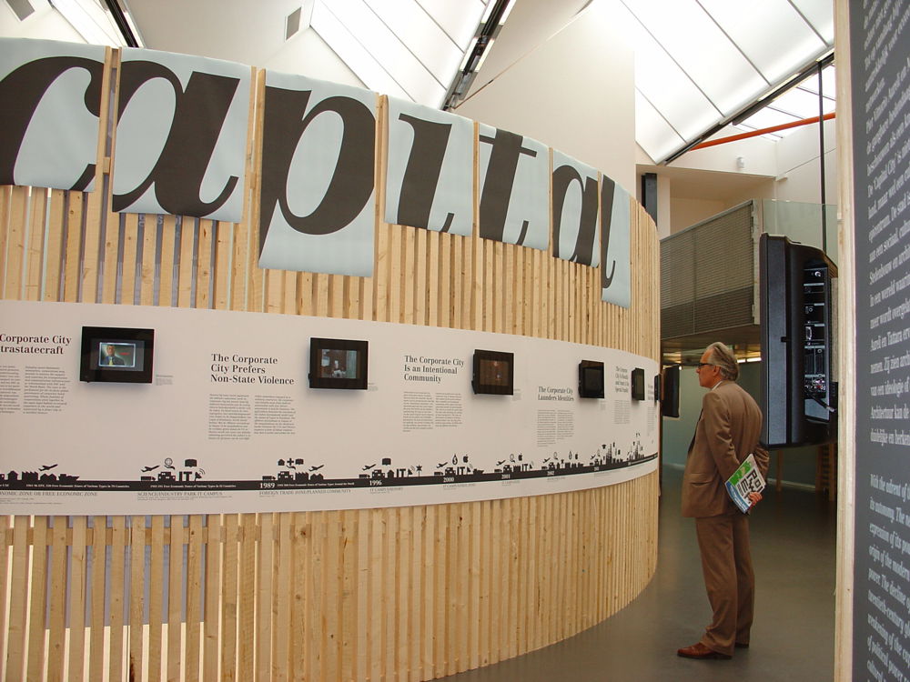 <em>Zone</em>, 2007. Assembled promotional videos and timeline about the global free zone phenomenon. 3rd International Rotterdam Biennale, Visionary Power, Rotterdam, Netherlands.