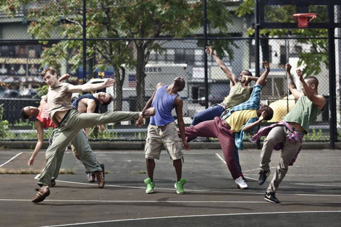 Dancers performing choreography by Kyle Abraham.